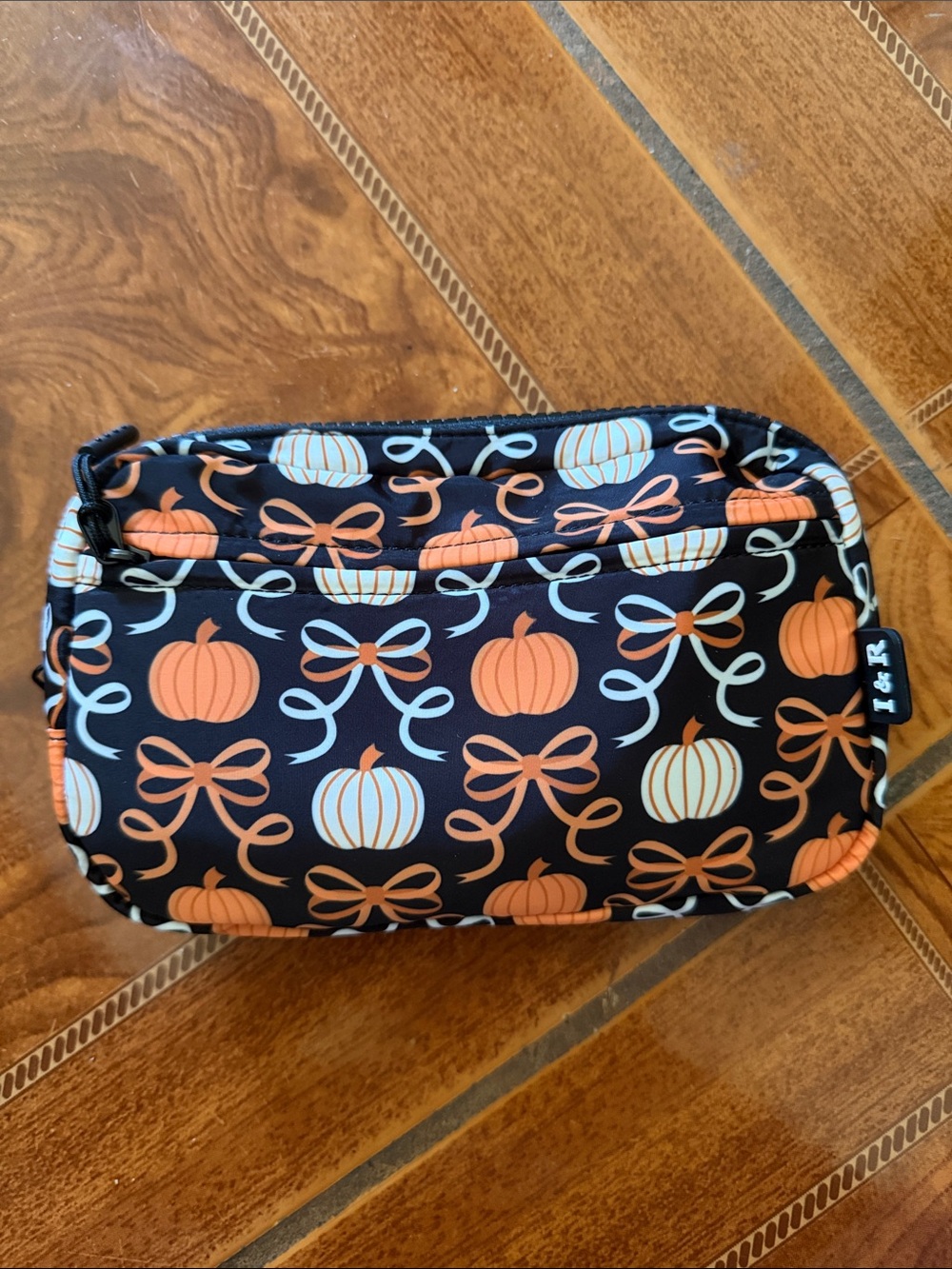 Black Pumpkin and Bow Print Wallet